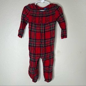 Old Navy Tartan Red Plaid Flannel Romper 18-24 months